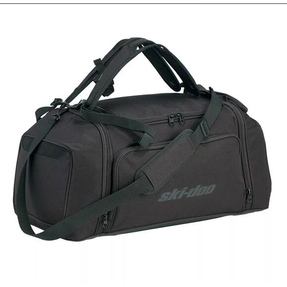 Ski-Doo Black Duffle Gear Backpack Multi Pockets 100% Polyester NWT - Picture 1 of 16